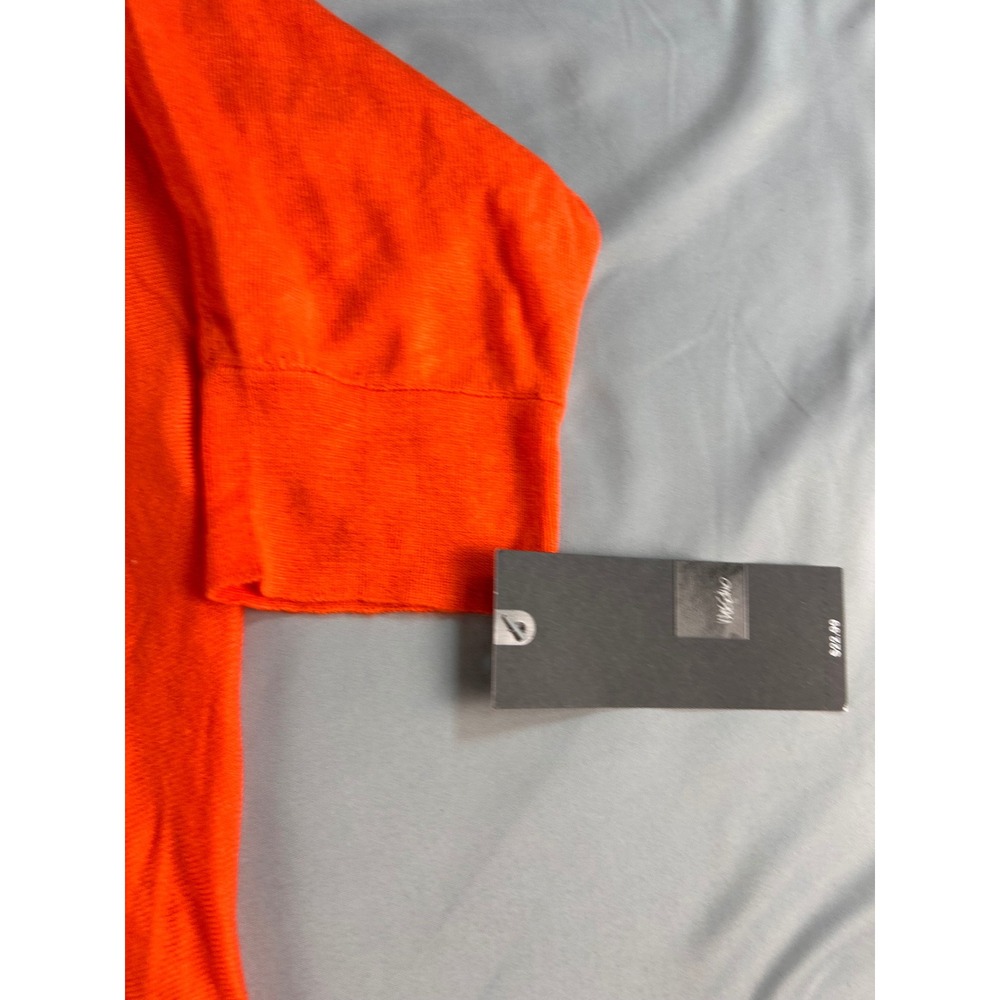 Mossimo Womens Orange Open Front Cardigan Sweater Short Sleeve Size L NEW - Picture 8 of 10